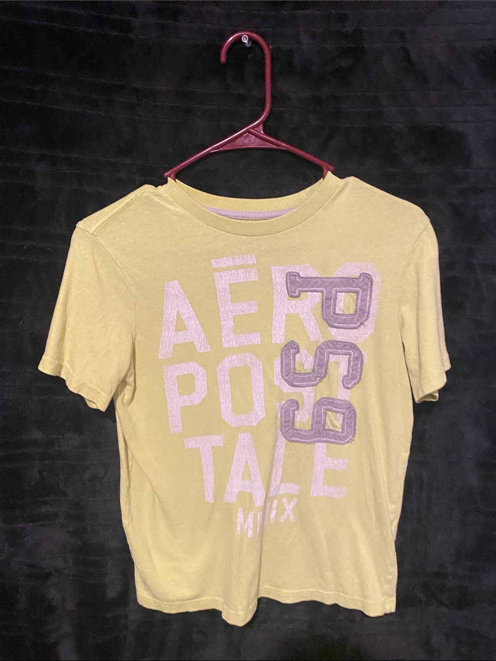 Aeropostale P.S. Yellow Tee with Lilac Trim